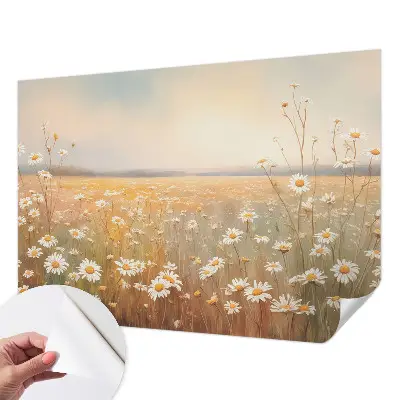 Papier peint photo sur tissu non tissé prairie fleurie