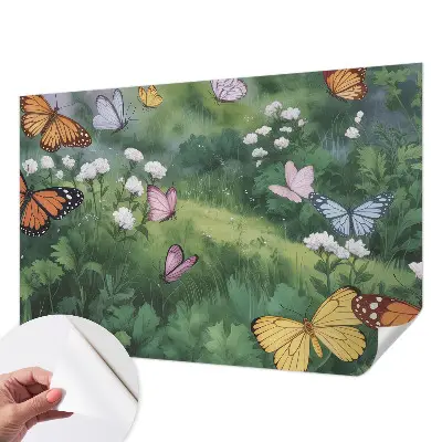 Papier peint photo sur tissu non tissé Papillons dans la prairie