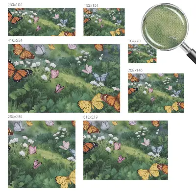 Papier peint photo sur tissu non tissé Papillons dans la prairie