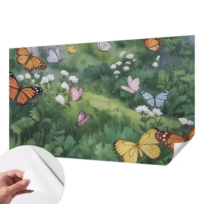 Papier peint photo sur tissu non tissé Papillons dans la prairie
