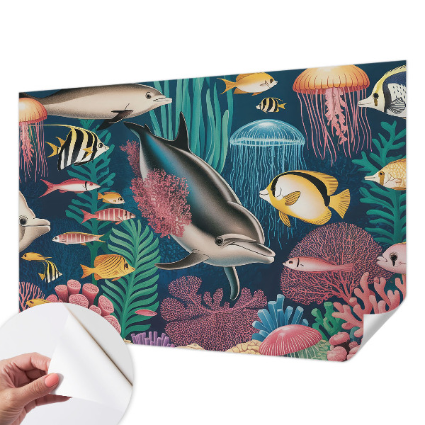 Papier peint tête de lit chambre adulte Podvodná fauna