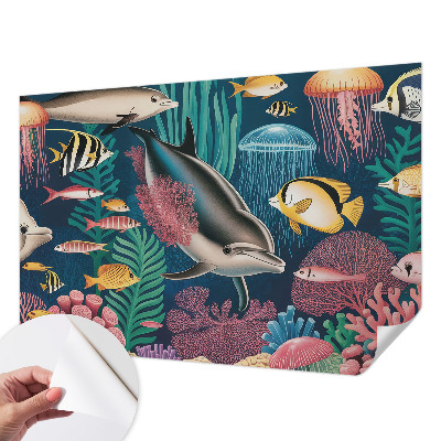 Papier peint tête de lit chambre adulte Podvodná fauna