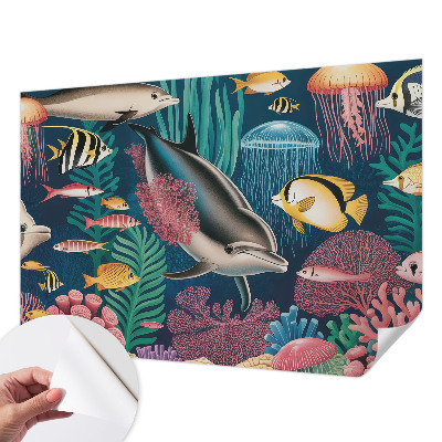 Papier peint tête de lit chambre adulte Podvodná fauna
