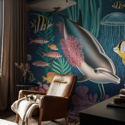 Papier peint tête de lit chambre adulte Podvodná fauna