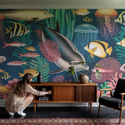 Papier peint tête de lit chambre adulte Podvodná fauna
