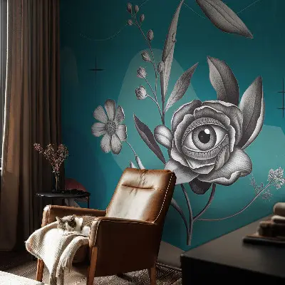 Papier peint photo sur tissu non tissé Œil de fleur
