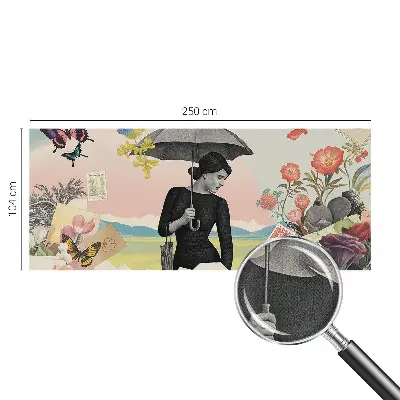 Papier peint intissé imprimé collage romantique