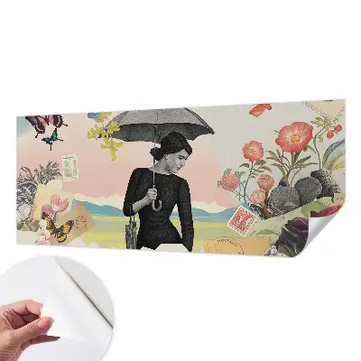 Papier peint intissé imprimé collage romantique