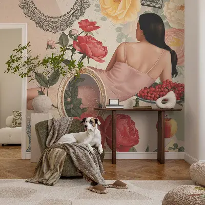 Papier peint intissé imprimé élégance florale