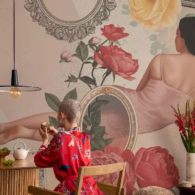 Papier peint intissé imprimé élégance florale