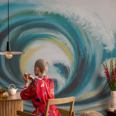 Papier peint photographique sur tissu non tissé Vague de mer