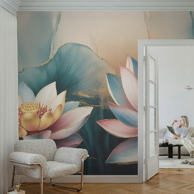 Déco papier peint salon Lotosy harmónie