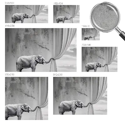 Papier peint intissé imprimé Éléphant surréaliste