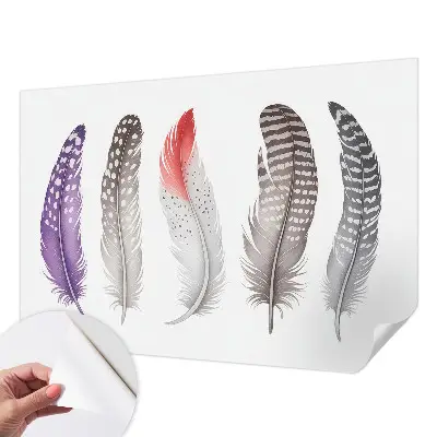 Papier peint intissé Plumes à motifs
