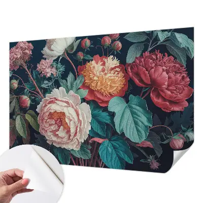 Papier peint photographique intissé fleurs colorées