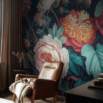 Papier peint chambre adulte cocooning Farebné kvety