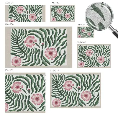 Papier peint photo sur tissu non tissé Fleurs feuilles