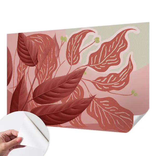 Papier peint photo imprimé sur tissu non tissé feuilles biologiques