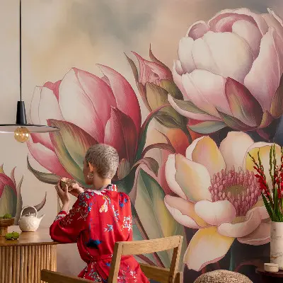 Papier peint intissé imprimé Un bouquet de fleurs