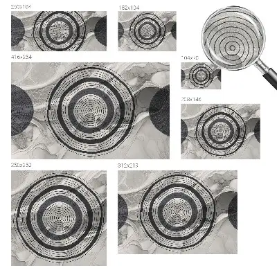 Papier peint photo grand format pour le mur Cercles gris