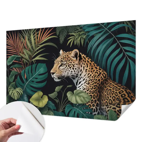 Papier peint photo imprimé sur tissu non tissé léopard exotique