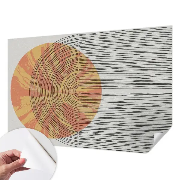 Papier peint intissé imprimé Cercle avec des lignes