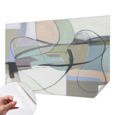 Papier peint panoramique pas cher Pastelové čiary