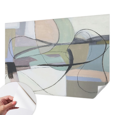 Papier peint panoramique pas cher Pastelové čiary