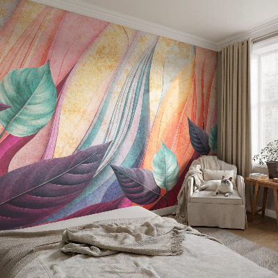 Déco papier peint salon Abstraktné listy