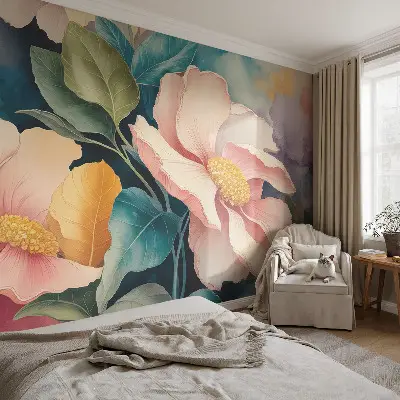 Papier peint photographique intissé élégance florale