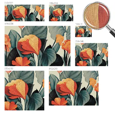 Papier peint photo sur tissu non tissé fleurs colorées