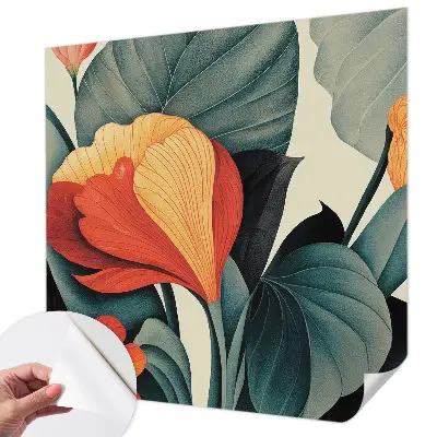 Papier peint photo sur tissu non tissé fleurs colorées