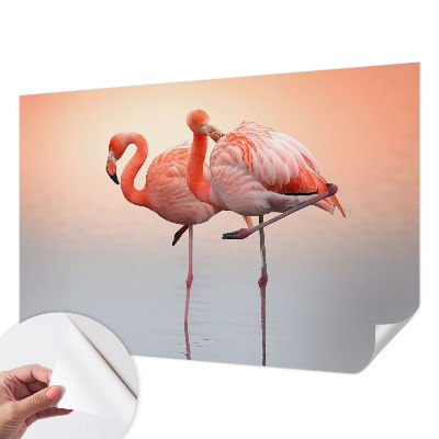 Papier peint tendance chambre adulte Jemné plameniaky