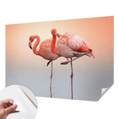 Papier peint photographique intissé Flamants roses délicats