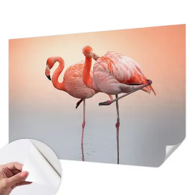 Papier peint photographique intissé Flamants roses délicats
