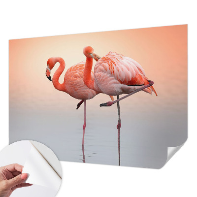 Papier peint tendance chambre adulte Jemné plameniaky