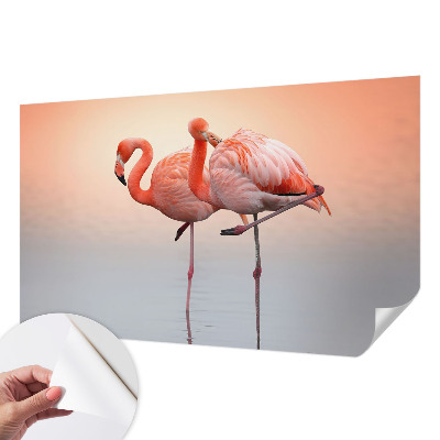 Papier peint tendance chambre adulte Jemné plameniaky