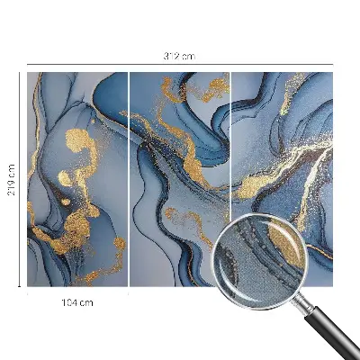 Papier peint photo imprimé sur tissu non tissé Vagues bleues