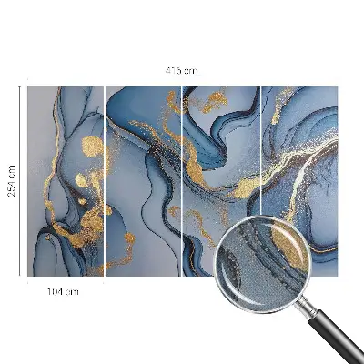 Papier peint photo imprimé sur tissu non tissé Vagues bleues