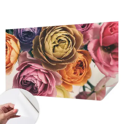 Papier peint photographique sur tissu non tissé Roses colorées