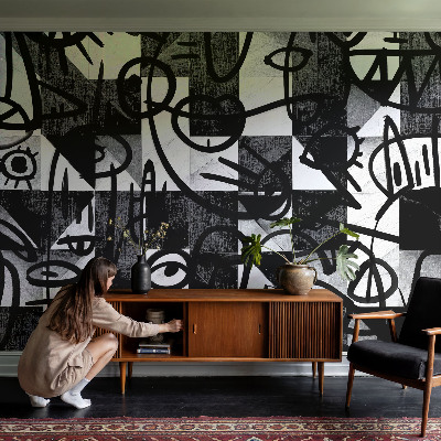 Papier peint chambre adulte cocooning Kreslenie chaosu