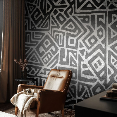 Papier peint chambre adulte cocooning Geometrické bludisko
