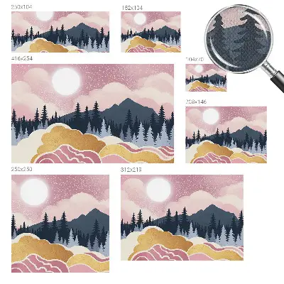 Papier peint intissé Coucher de soleil rose