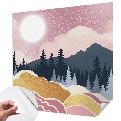 Papier peint intissé Coucher de soleil rose