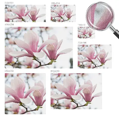 Papier peint intissé imprimé fleurs de magnolia