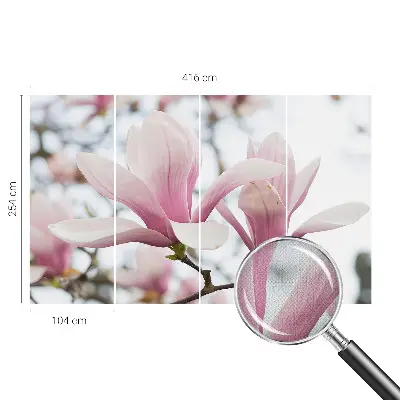 Papier peint intissé imprimé fleurs de magnolia