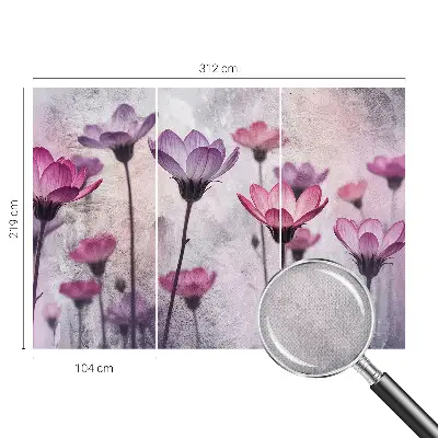 Papier peint intissé imprimé fleurs pastel