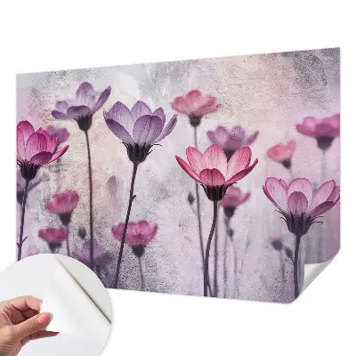 Papier peint intissé imprimé fleurs pastel