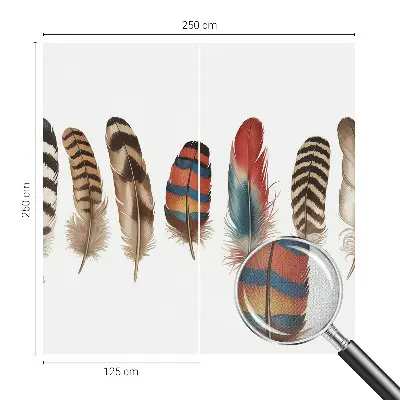 Papier peint photo sur tissu non tissé plumes colorées