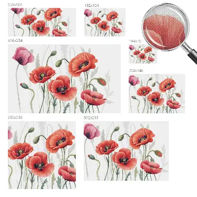 Papier peint photo imprimé sur tissu non tissé Coquelicots rouges